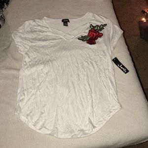 CRISS CROSS FLORAL PRINT SHIRT